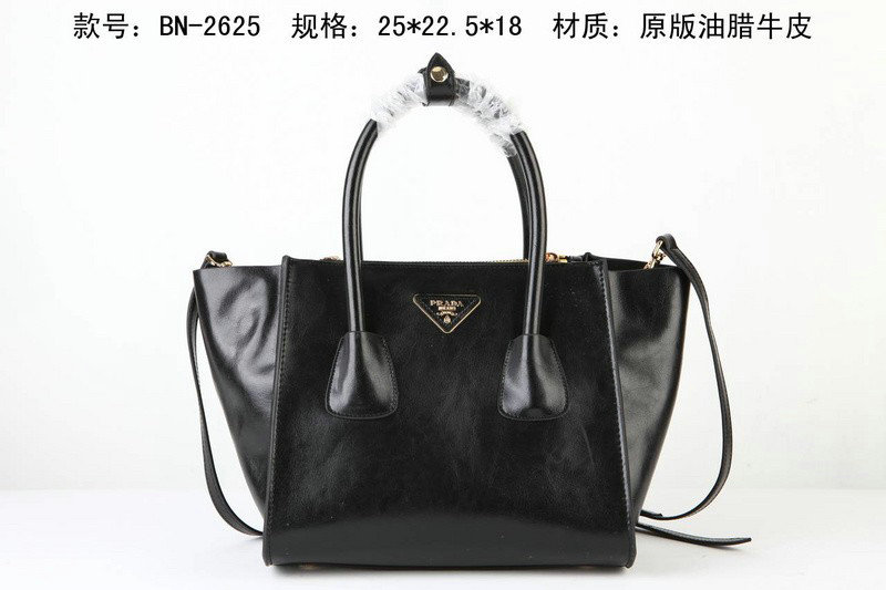 2014 Prada Calf Leather Tote Bag BN2625 black
